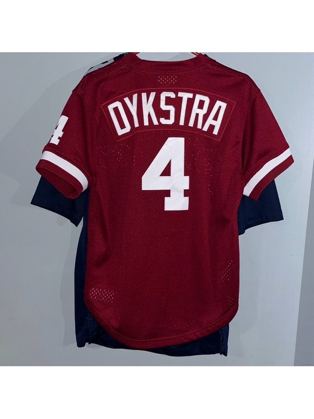 Philadelphia Phillies #4 Lenny Dykstra Mitchell Ness Authentic 1991 MLB Jersey - Picture 2 of 13